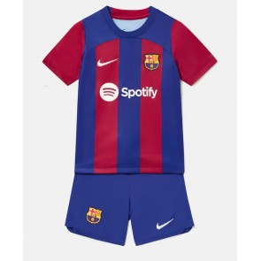 Barcelona Dětské Domácí dres komplet 2023-24 Krátký Rukáv (+ trenýrky)